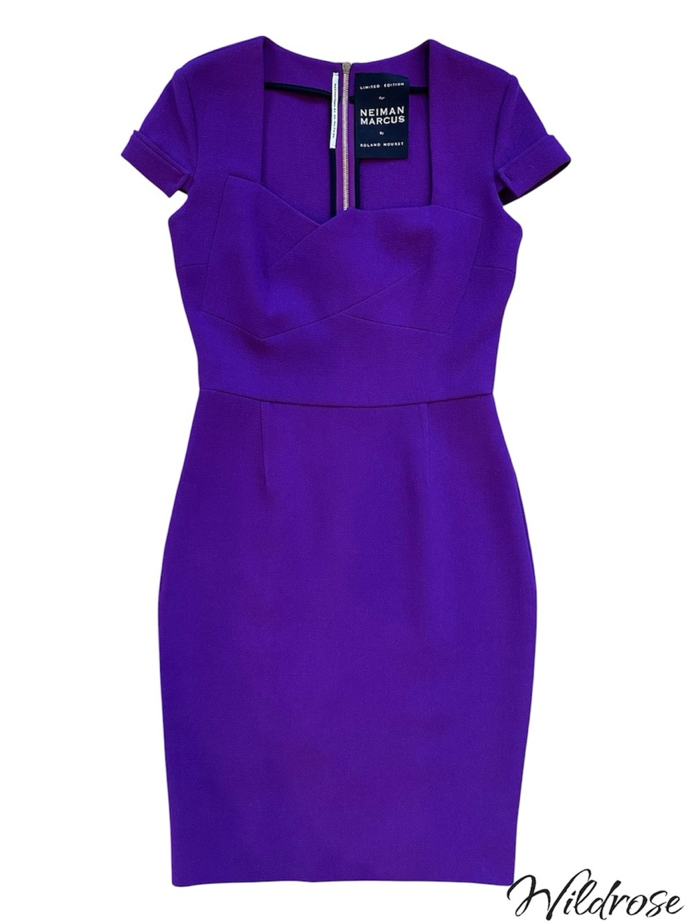 Roland Mouret for Neiman Marcus Purple Sheath Dress | Size 10 | Sculpted Fit